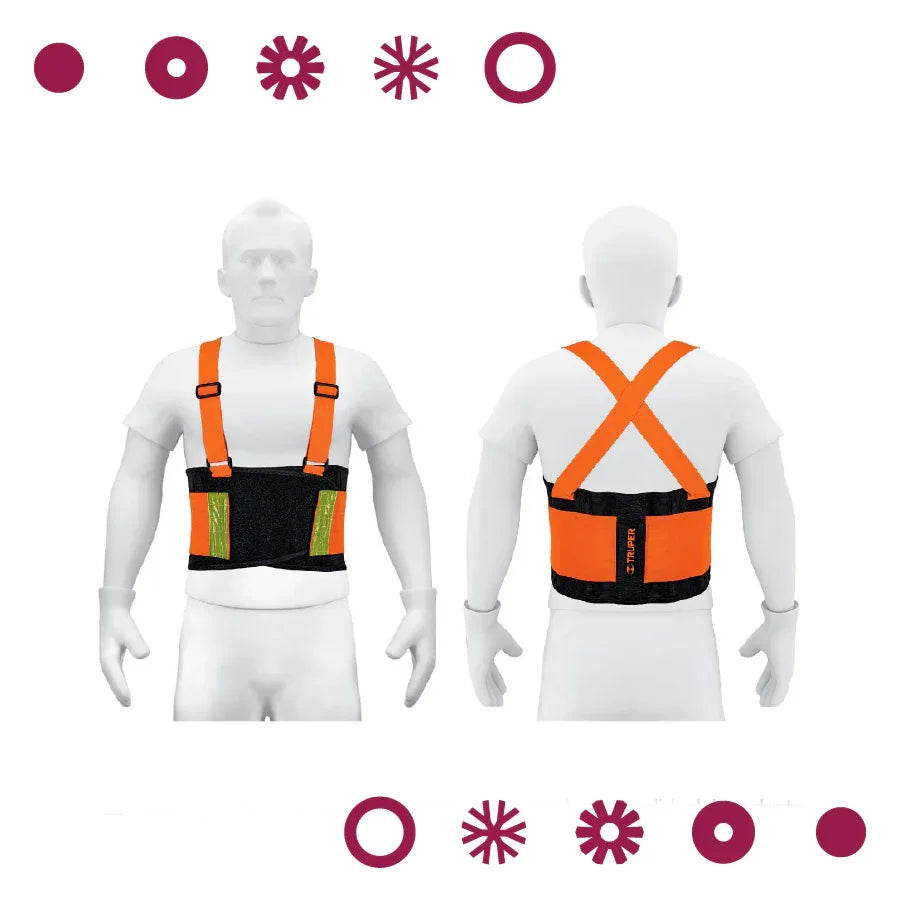 FAJA LUMBAR NARANJA C/CINTAS TALLA G - Vivero Yañez 