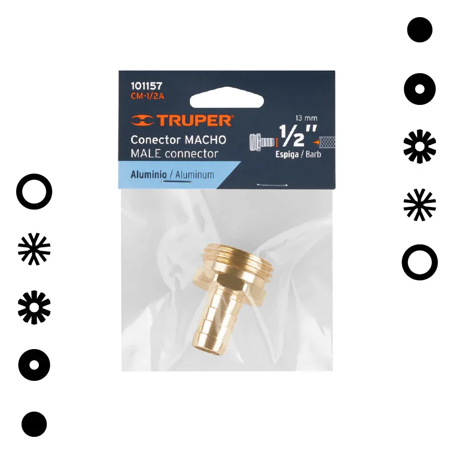 CONECTOR 1/2 MACHO ALUMINIO - - Vivero Yañez 