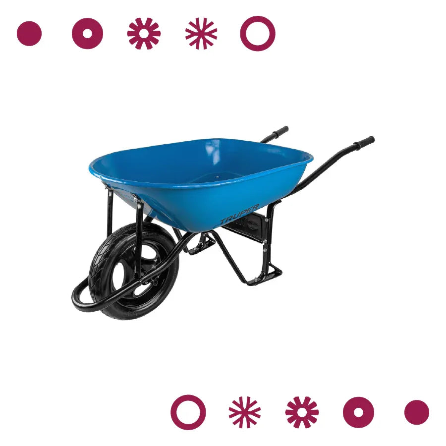 CARRETILLA 5.5 FT3 LLANTA IMPONCHABLE, BASTIDOR TUBULAR - Vivero Yañez 