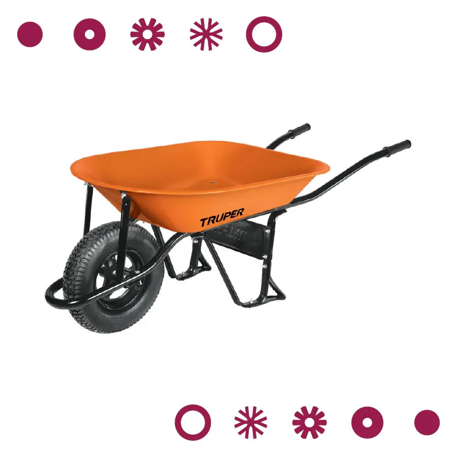 CARRETILLA 4.5 FT3 NEUMATICA BASTIDOR TUBULAR TRUPER - Vivero Yañez 