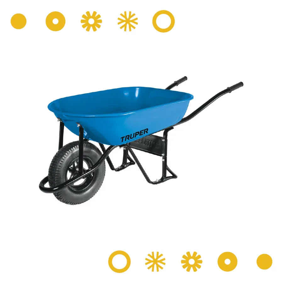 CARRETILLA 5.5 FT3 NEUMATICA, BASTIDOR TUBULAR - Vivero Yañez 