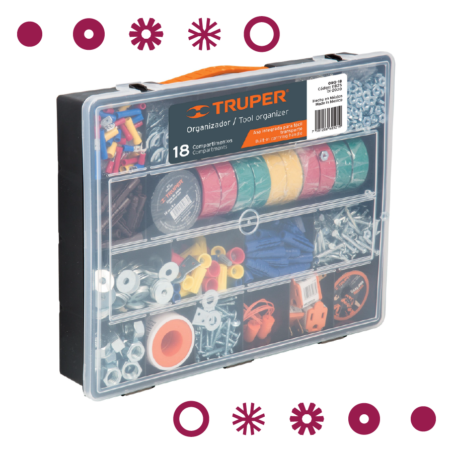 ORGANIZADOR 14" CON 18 COMPARTIMENTOS, TRUPER -