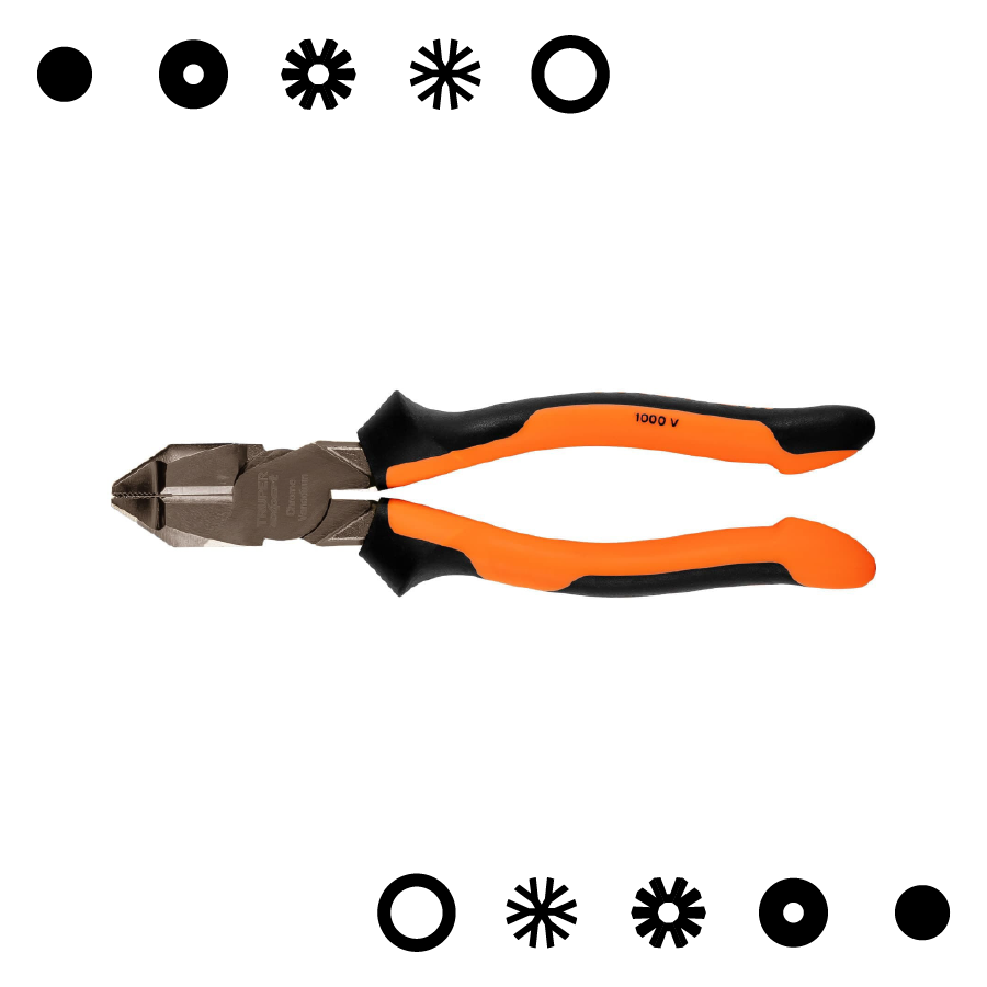 PINZA ELECTRICISTA 8" USO RUDO, ALTA PALANCA, COMFORT GRIP