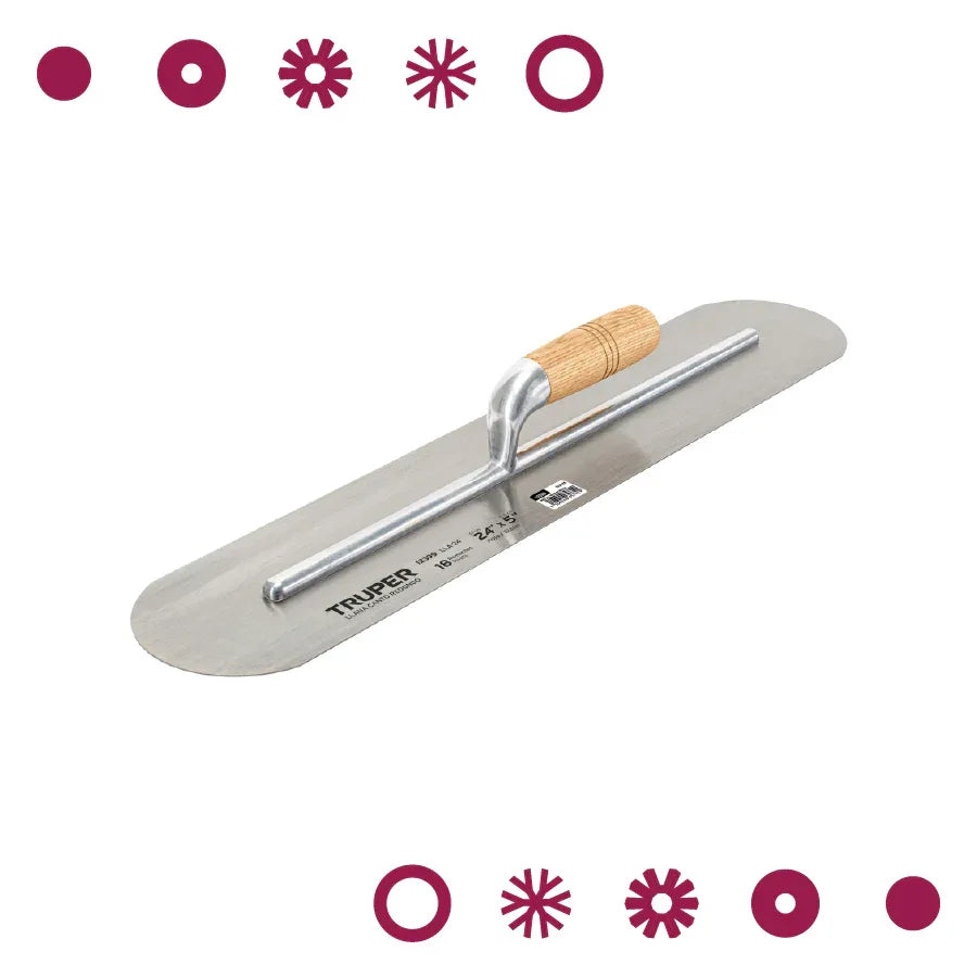 LLANA, MANGO MADERA, CANTO REDONDO, 18 REMACHES, 24" - - Vivero Yañez 