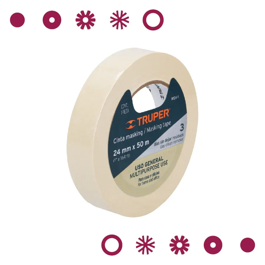 CINTA MASKING TAPE 1X50 MTS TRUPER - Vivero Yañez 