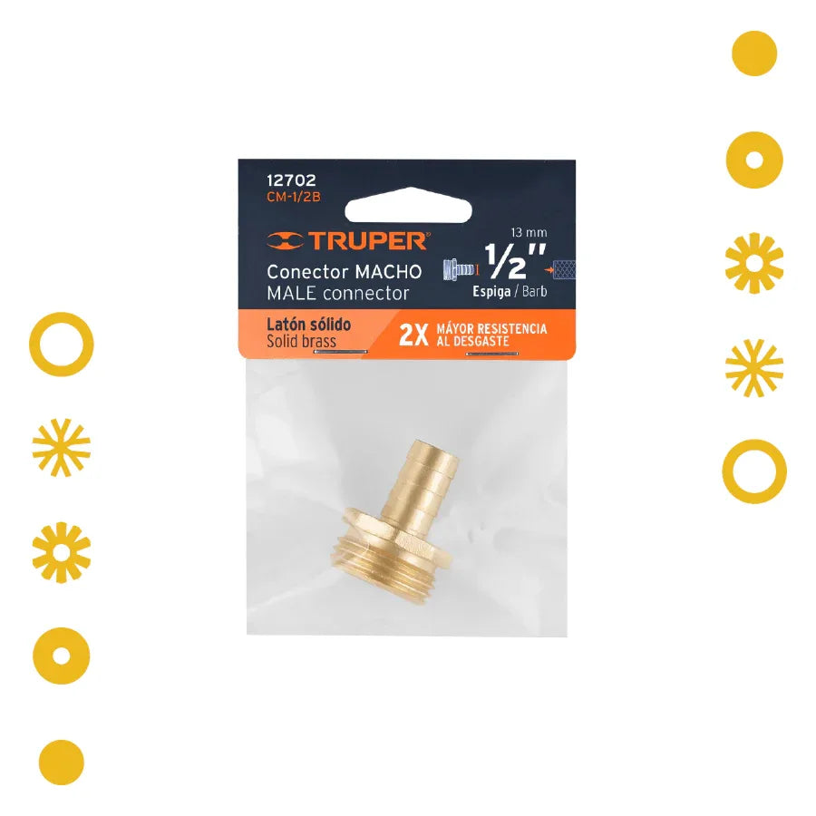 CONECTOR 1/2 MACHO LATON - - Vivero Yañez 