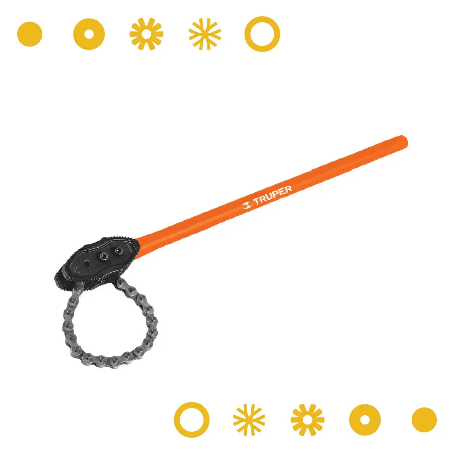 LLAVE DE CADENA TIPO CAIMAN USO PESADO, MANGO DE 28", TRUPER - Vivero Yañez 
