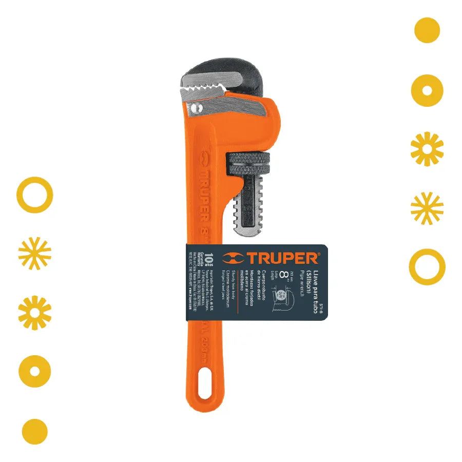 LLAVE STILSON 8" CUERPO ROBUSTO DE HIERRO DUCTIL, TRUPER - Vivero Yañez 