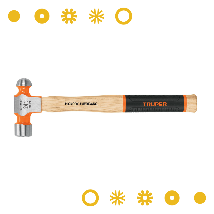 MARTILLO PULIDO DE BOLA 24 OZ MANGO HICKORY, TRUPER GRIP