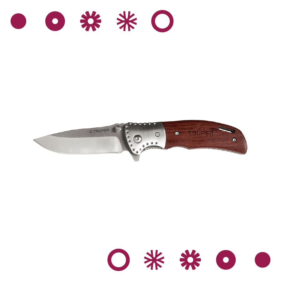 NAVAJA ABATIBLE MANGO DE MADERA CACHA 4 1/2"