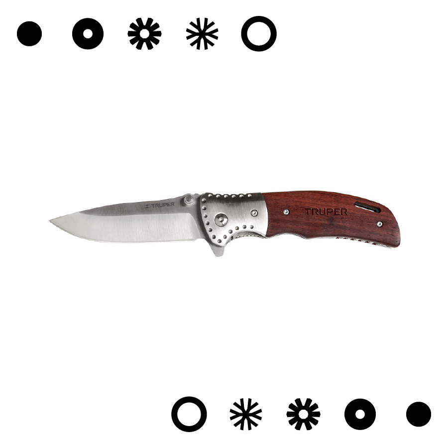 NAVAJA ABATIBLE 4-3/4" MANGO DE MADERA