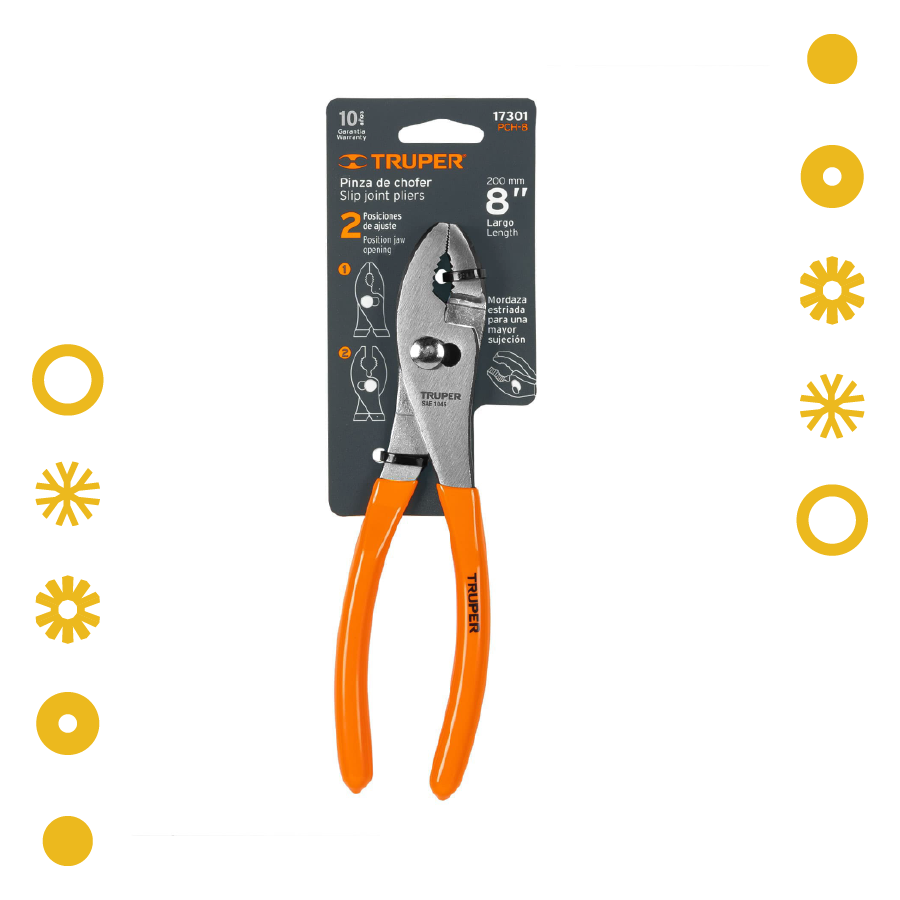 PINZA DE CHOFER 8" MANGO DE PVC, TRUPER
