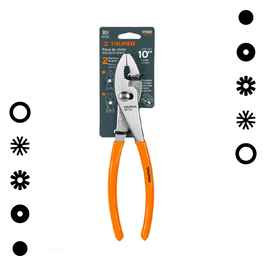 PINZA DE CHOFER 10" MANGO DE PVC, TRUPER