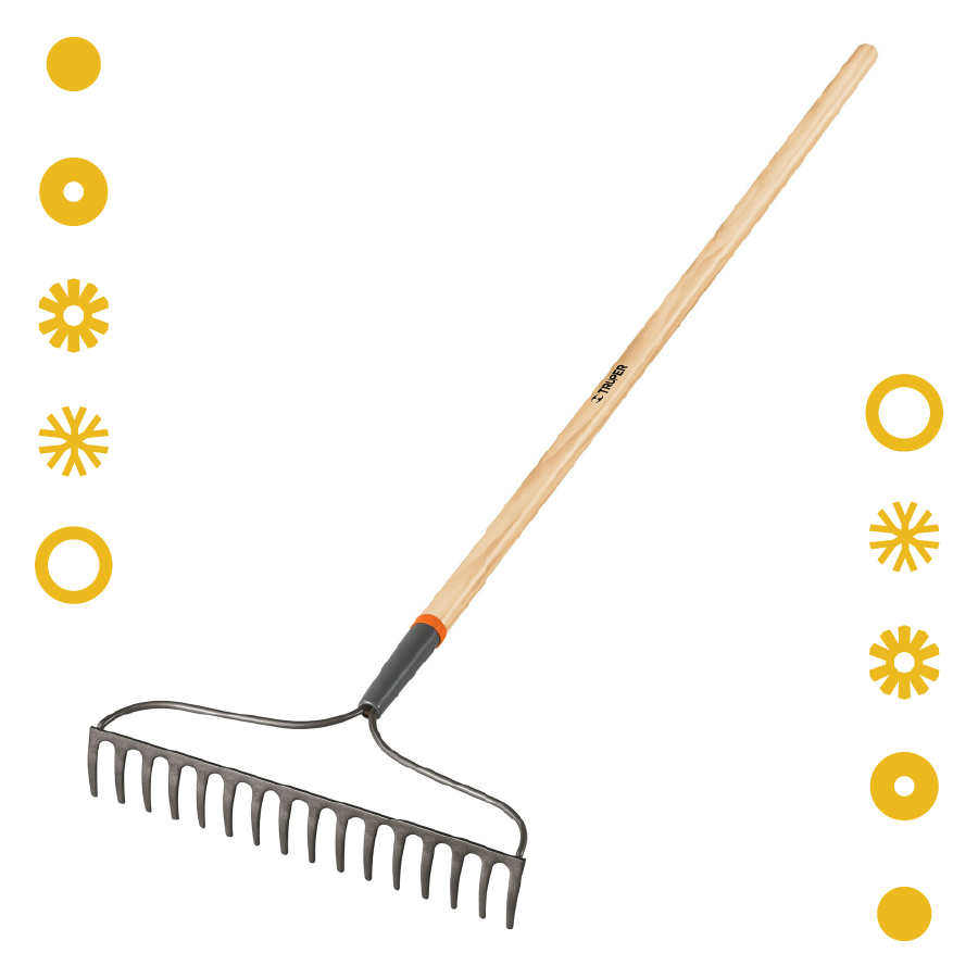 RASTRILLO JARDINERO CLASSIC, 16 DIENTES, MANGO 54", TRUPER