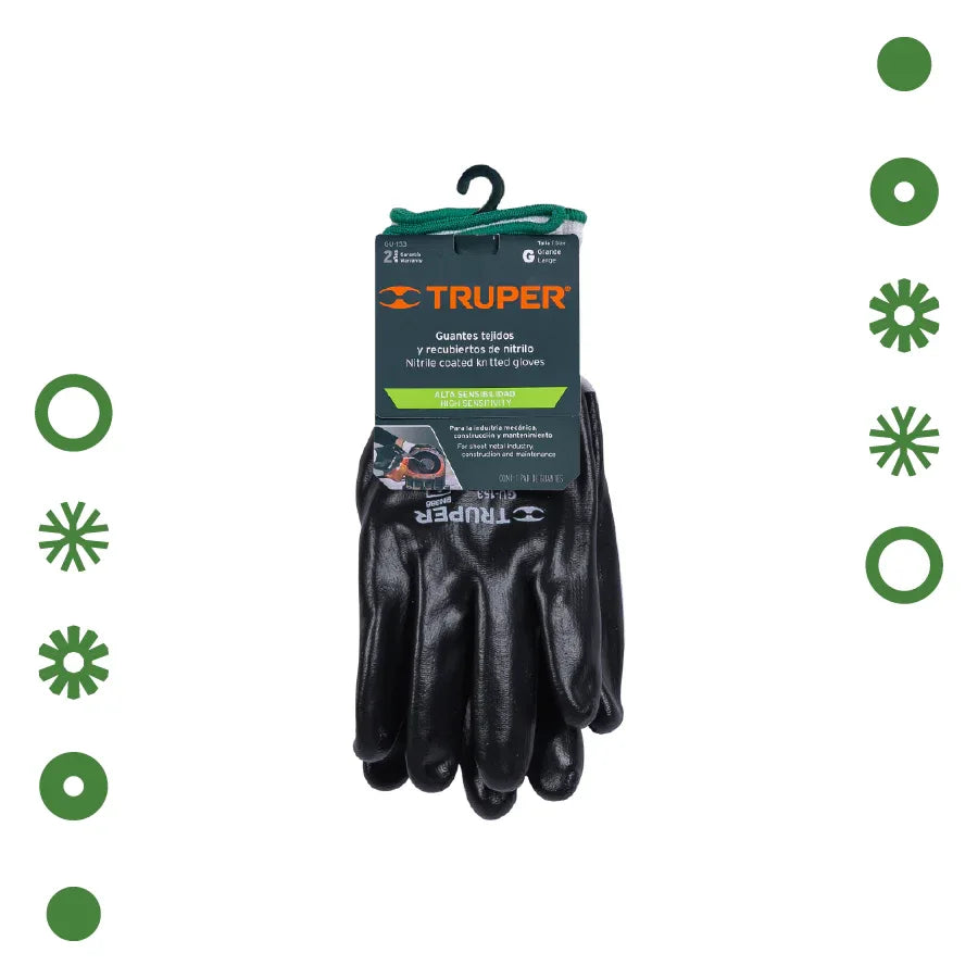 GUANTES TEXTILES CON RECUBRIMIENTO DE NITRILO, ALTA SENSIBILIDAD - Vivero Yañez 