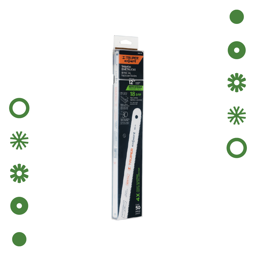 SEGUETA BIMETÁLICA DE 12", 18 DPP (50 PIEZAS), TRUPER EXPERT