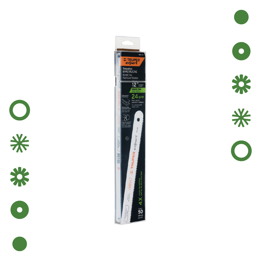 SEGUETA BIMETÁLICA DE 12", 24 DPP (50 PIEZAS), TRUPER EXPERT