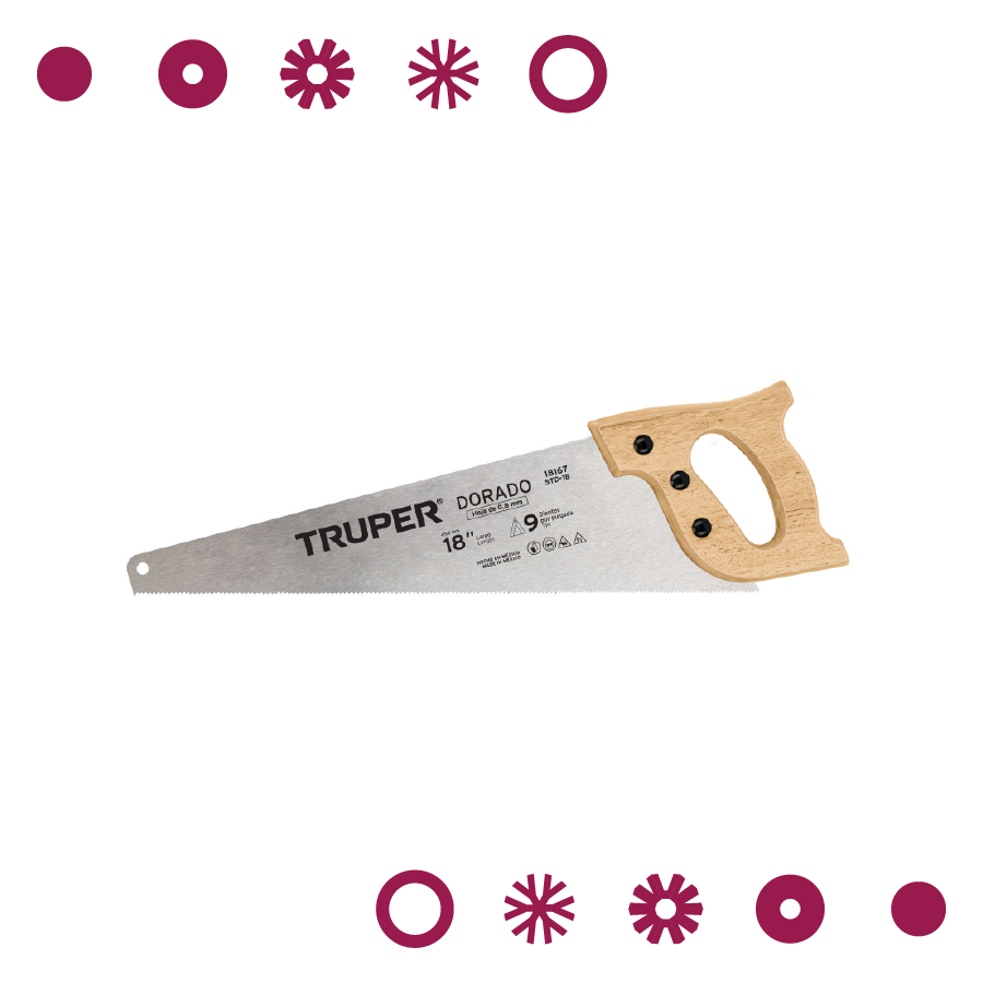 SERRUCHO 18" DORADO, 9DDP, TRUPER