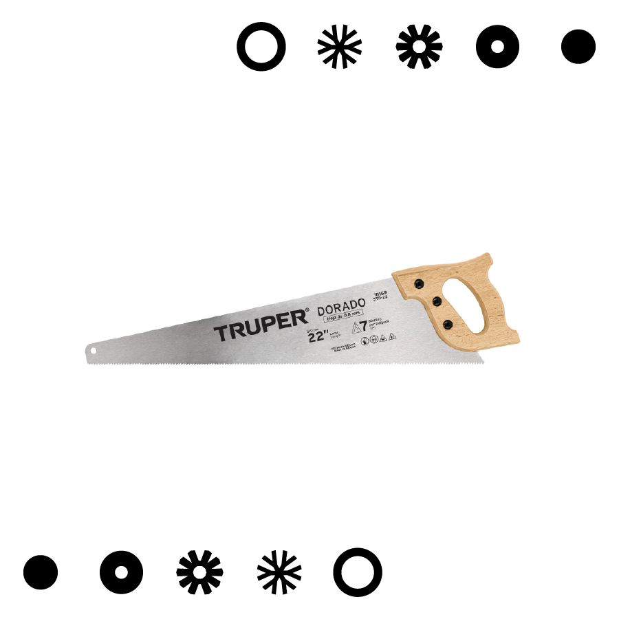 SERRUCHO 22" DORADO, 7 DPP, TRUPER