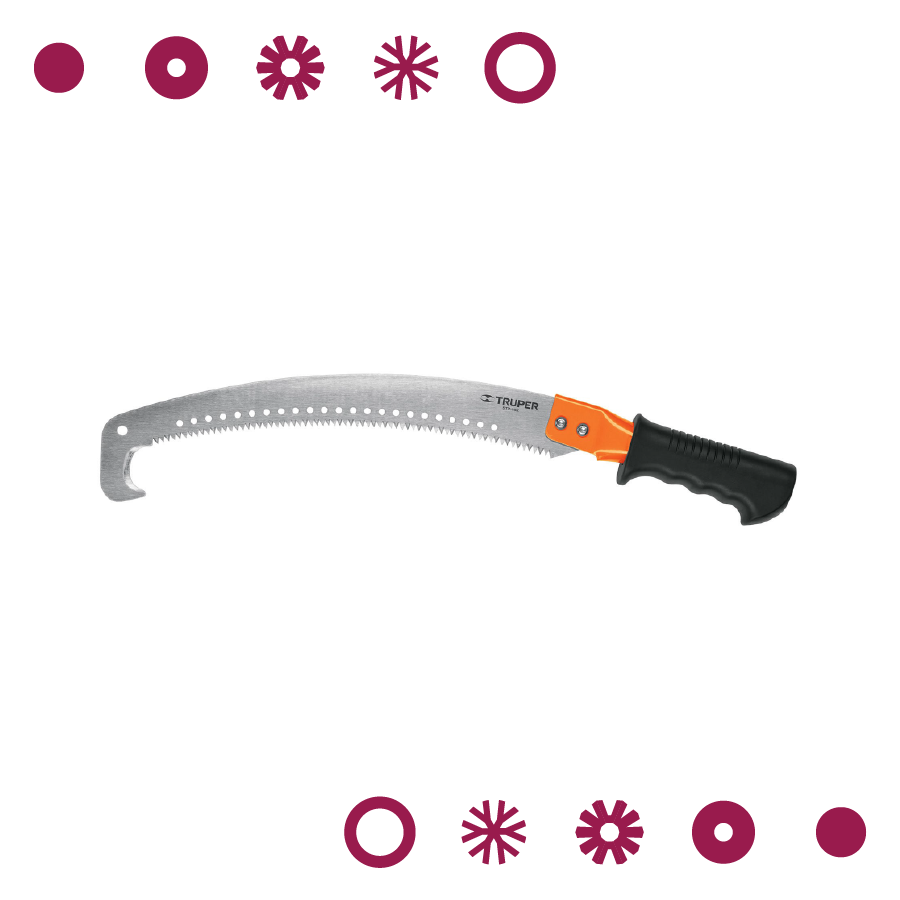 SERRUCHO DE PODA 14" C/GANCHO, CURVO, 5 DPP, MANGO COMFORT GRIP