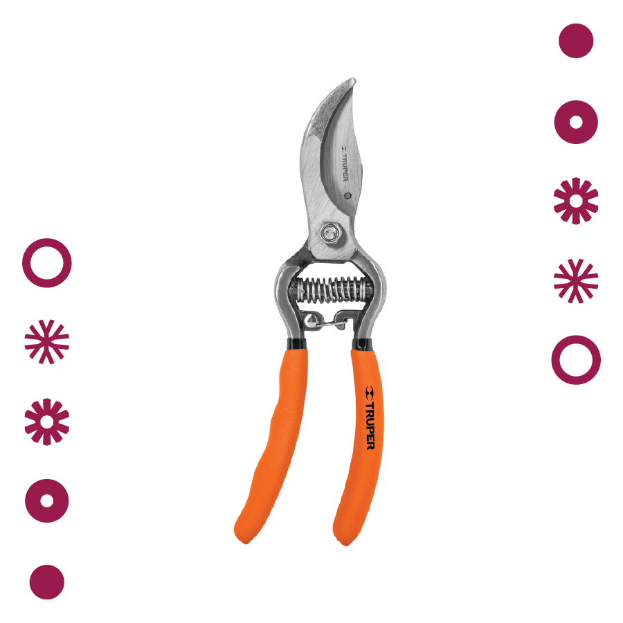 TIJERA FORJADA PARA PODA 8-1/2" PARA JARDINERÍA, TRUPER