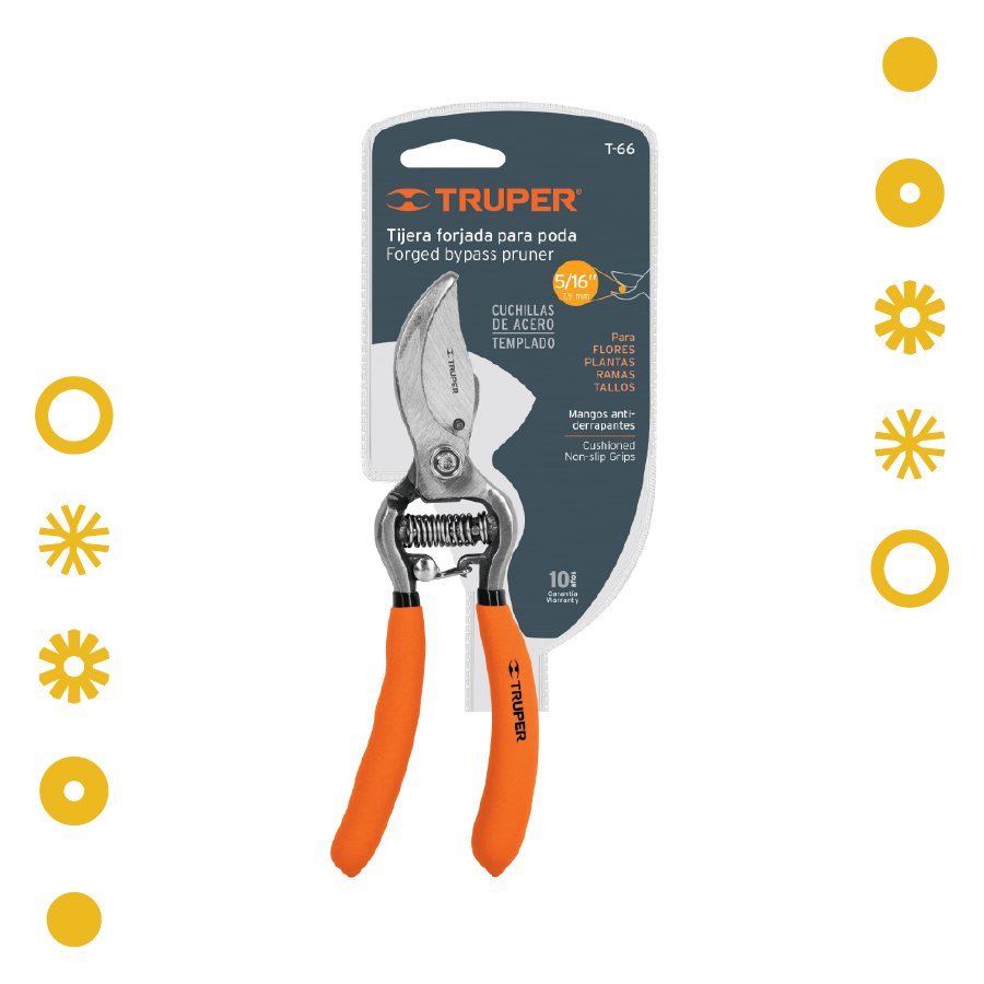 TIJERA FORJADA PARA PODA 6-1/2" PARA JARDINERÍA, TRUPER