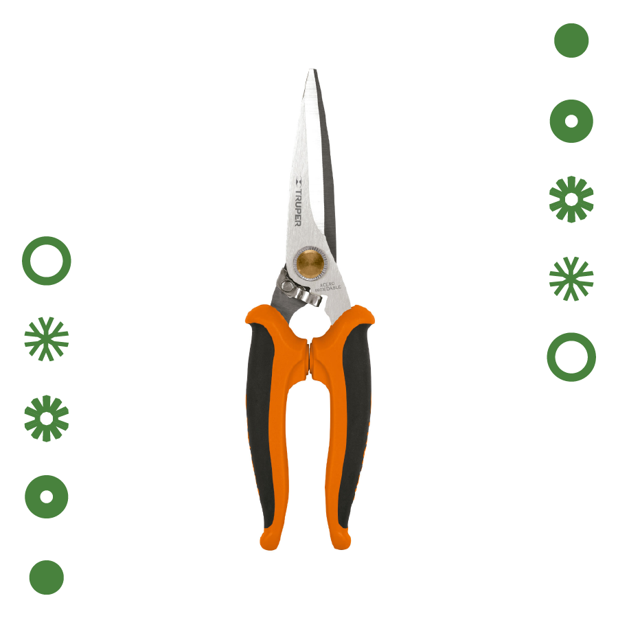 TIJERA 8" MULTIUSOS, COMFORT GRIP, ACERO INOXIDABLE, TRUPER