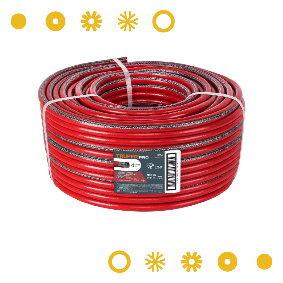 MANGUERA 1/2" 4 CAPAS (ROLLO COMPLETO ES DE 100 METROS) METRO-