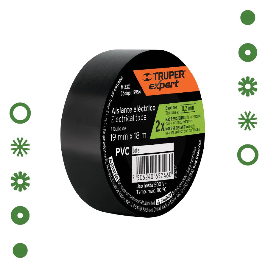 CINTA AISLAR M-33X 19MM X 18MTS TRUPER EXPERT - - Vivero Yañez 
