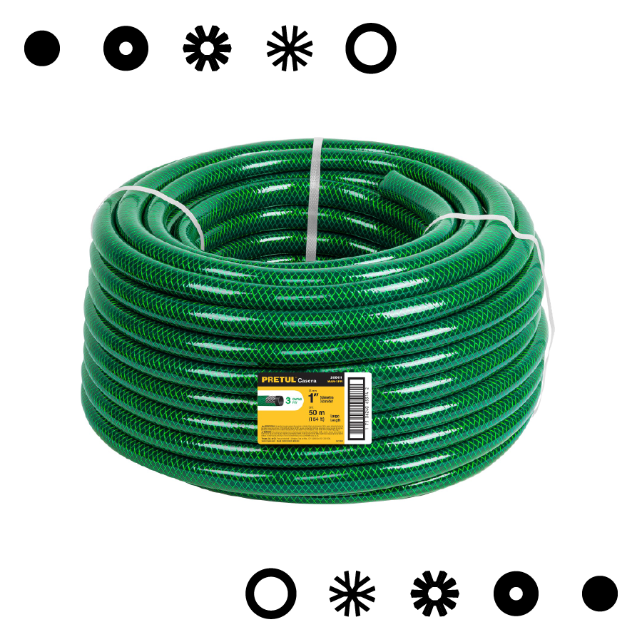 MANGUERA 1" REFORZADA 3 CAPAS PARA JARDIN (METRO)