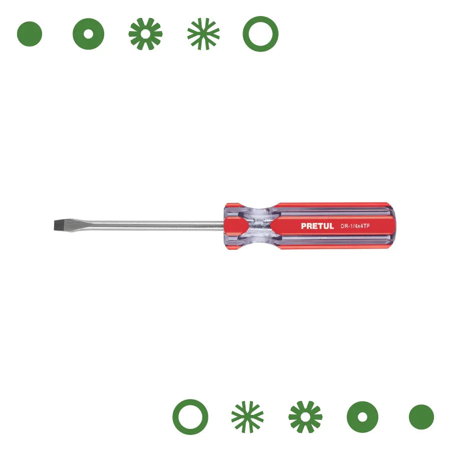 DESARMADOR PLANO 1/4 X 8" MANGO PVC - - Vivero Yañez 