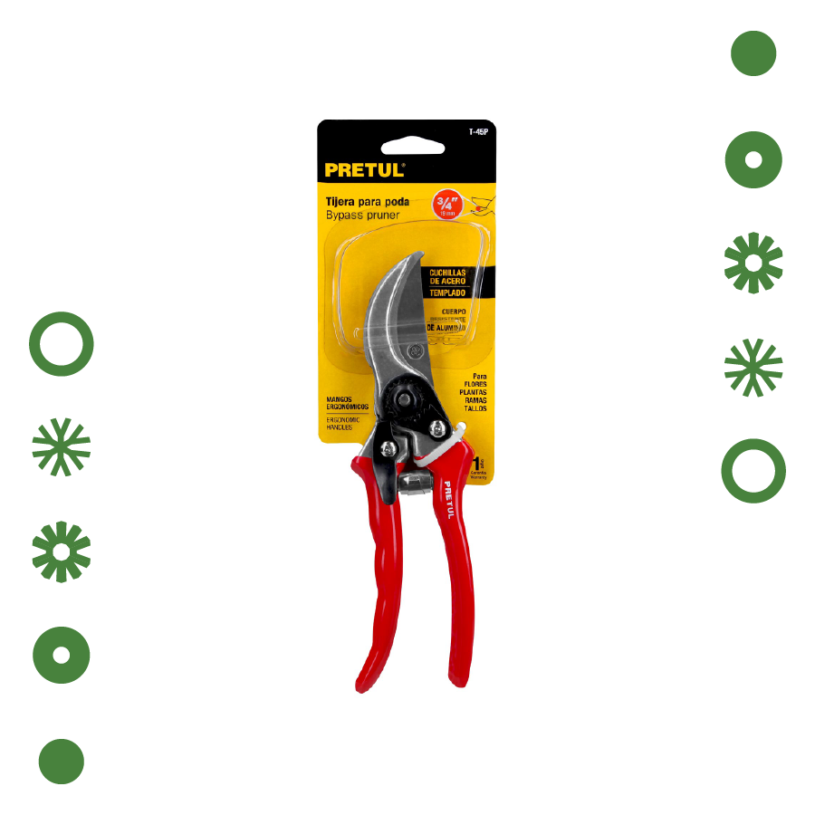TIJERA PARA PODA 8" CUCHILLA DE PASO, PRETUL