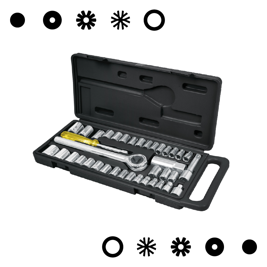 SET DE HERRAMIENTAS PARA MECANICA 39 PZAS PRETUL -