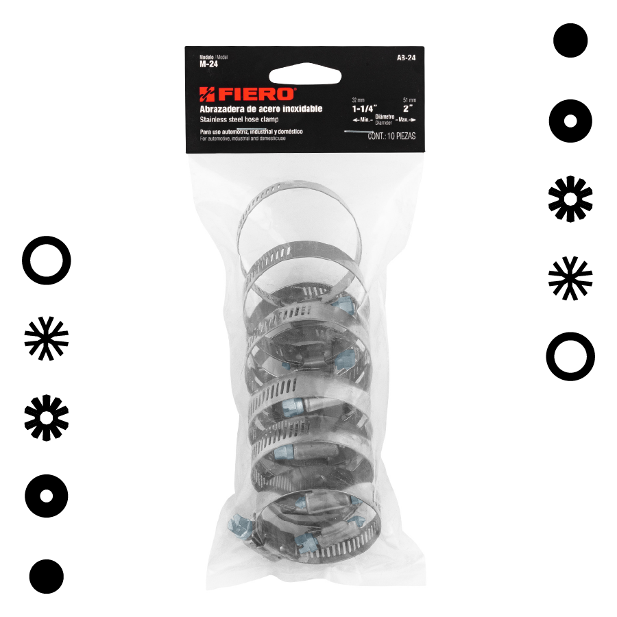 AB-24 ABRAZADERAS REFORZADAS #24 1-1/4
