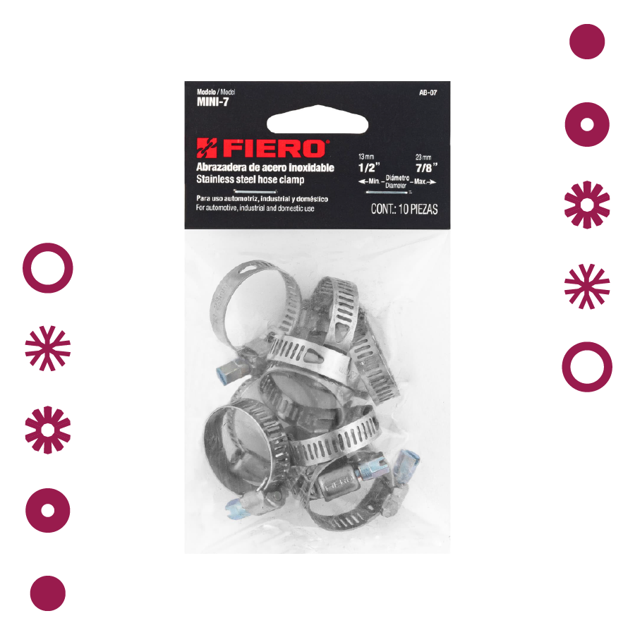 ABRAZADERAS SIN FIN REFORZADA #7, 1/2 -7/8"