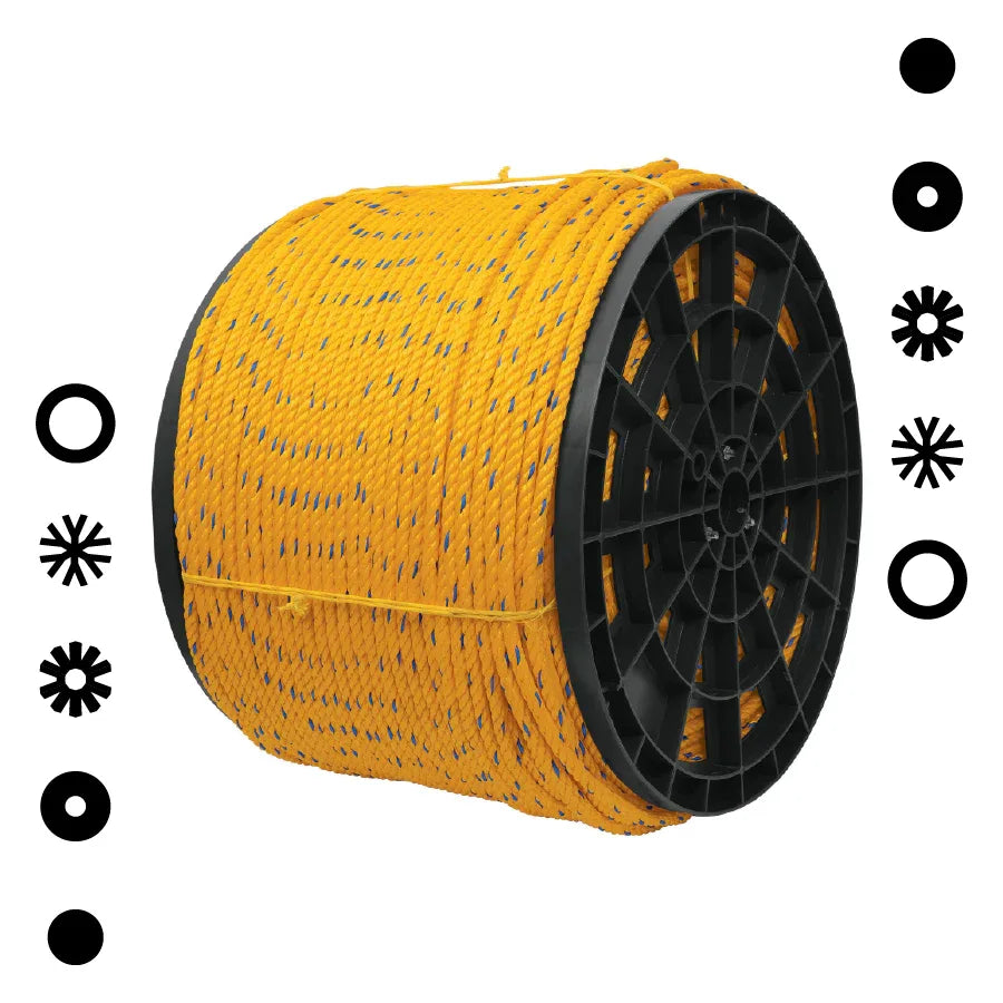KILO DE CUERDA AMARILLA DE POLIPROPILENO 13MM ROLLO 30KG (MECATE) - Vivero Yañez 