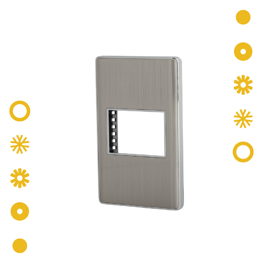 PLACA DE ACERO INOX. 1 VENTADA 1.5 MODULOS, LINEA LISBOA