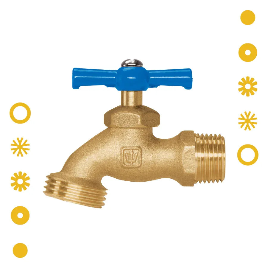 LLAVE PARA MANGUERA DE LATON, 120 GR, ENTRADA 1/2" FOSET - Vivero Yañez 