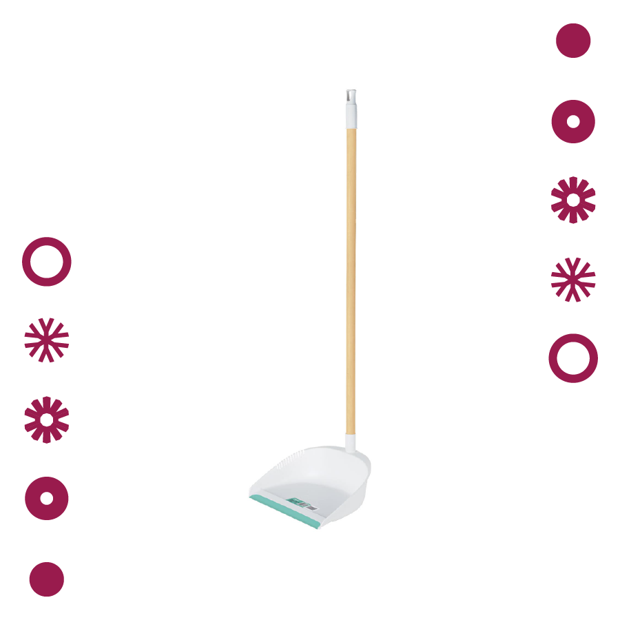 RECOGEDOR DE PLASTICO CON BASTON DE MADERA