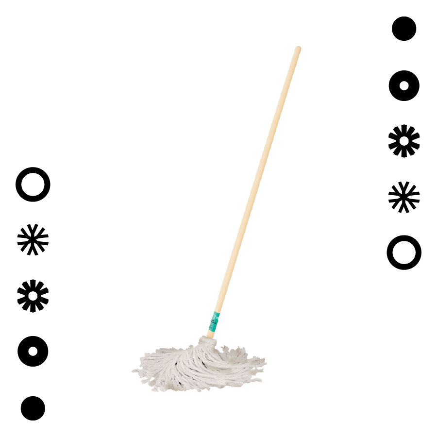 TRAPEADOR TIPO MECHUDO, 350 G CON BASTON DE 120 CM, KLINTEK