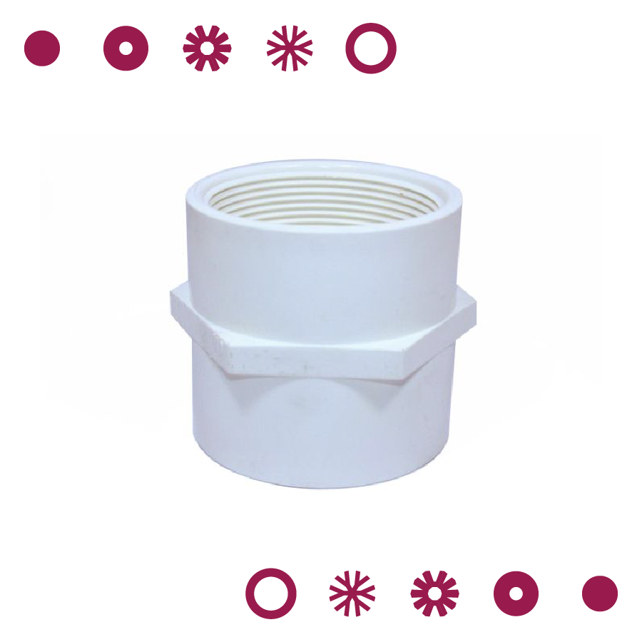 ADAPTADOR HEMBRA PVC DE 2 1/2 IN