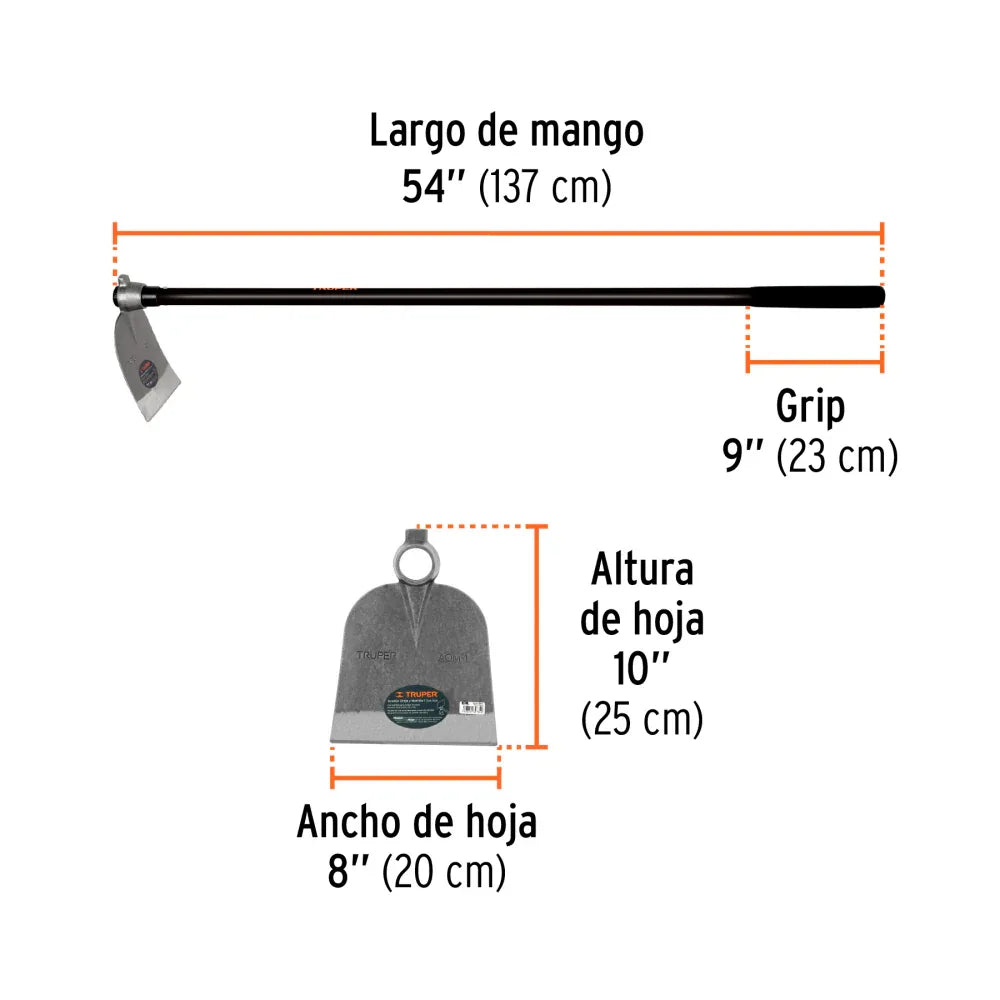 AZADON OREJA Y MARTILLO NO. 1 DE 2.6 LB, MANGO DE FIBRA 54", TRUPER - Vivero Yañez 