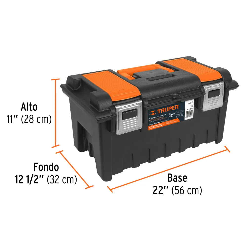 CAJA PARA HERRAMIENTA, CON COMPARTIMENTOS, BROCHES METÁLICOS - - Vivero Yañez 