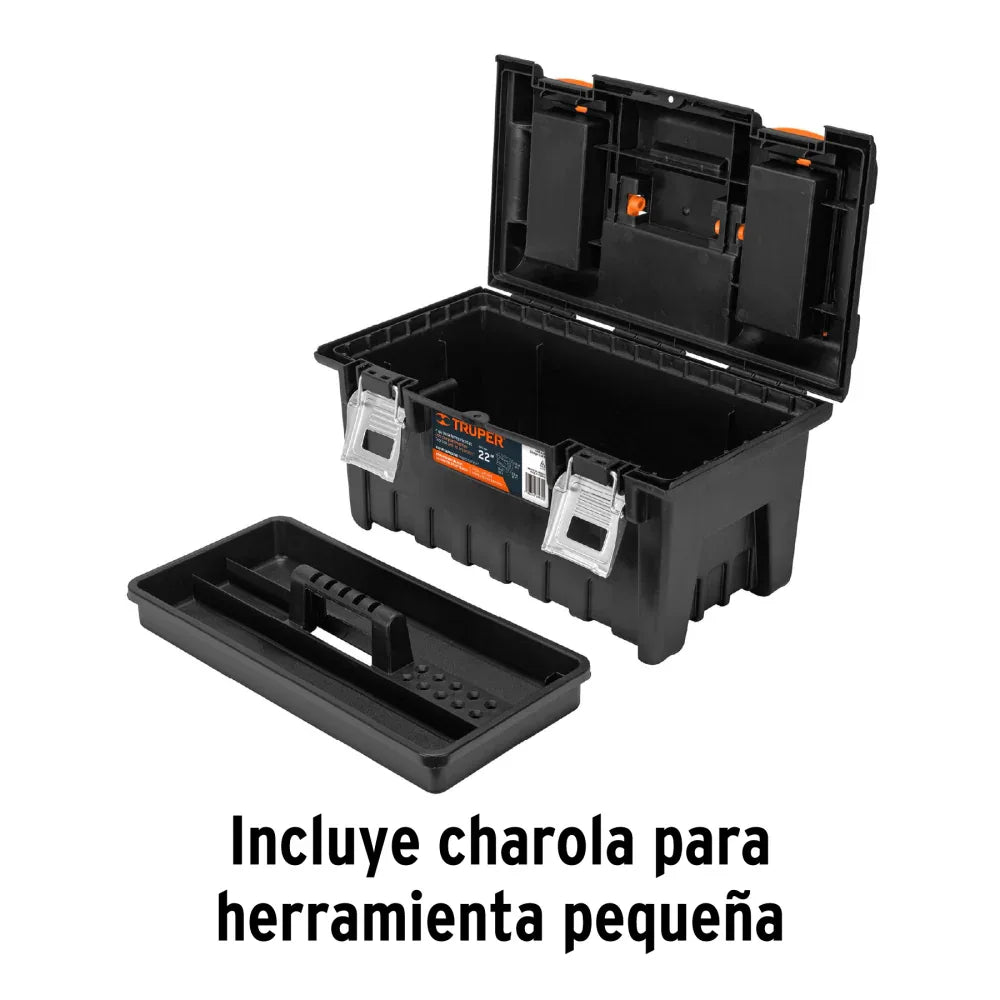 CAJA PARA HERRAMIENTA, CON COMPARTIMENTOS, BROCHES METÁLICOS - - Vivero Yañez 