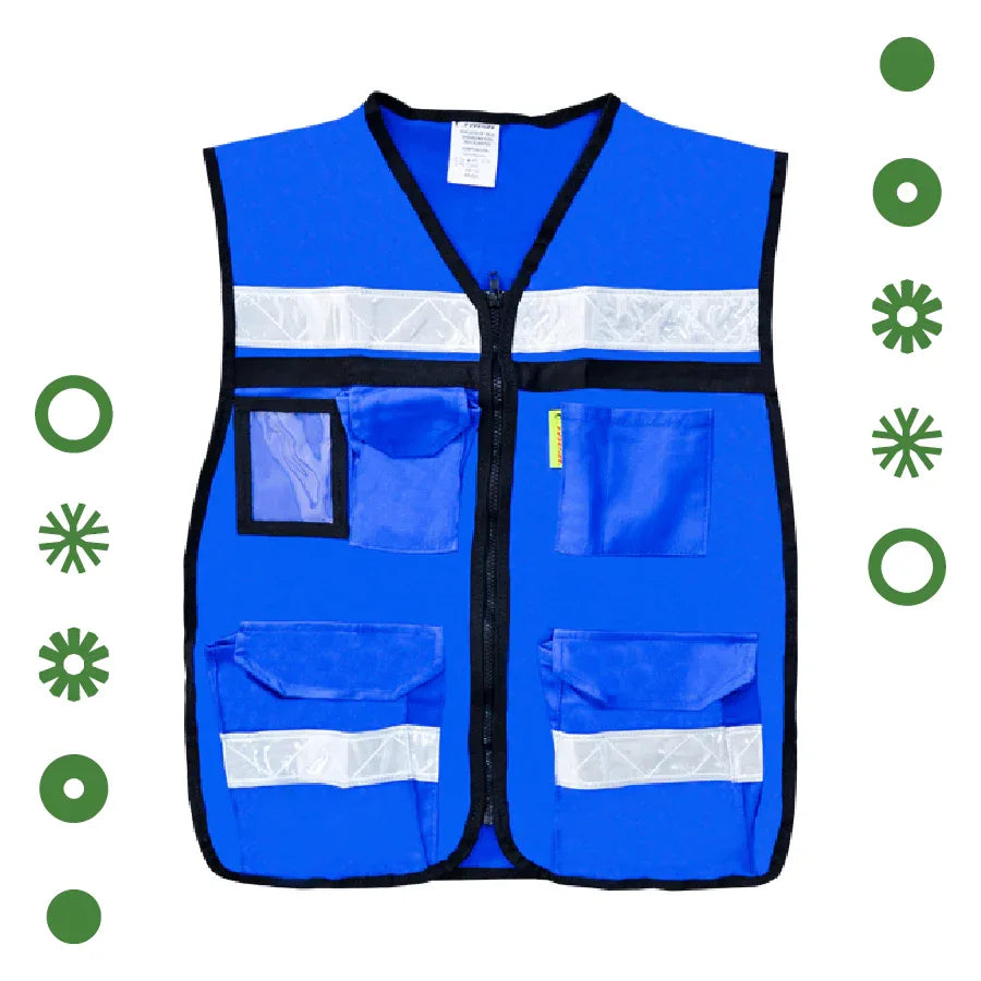 CHALECO TIPO RESCATISTA (AZUL) - Vivero Yañez 