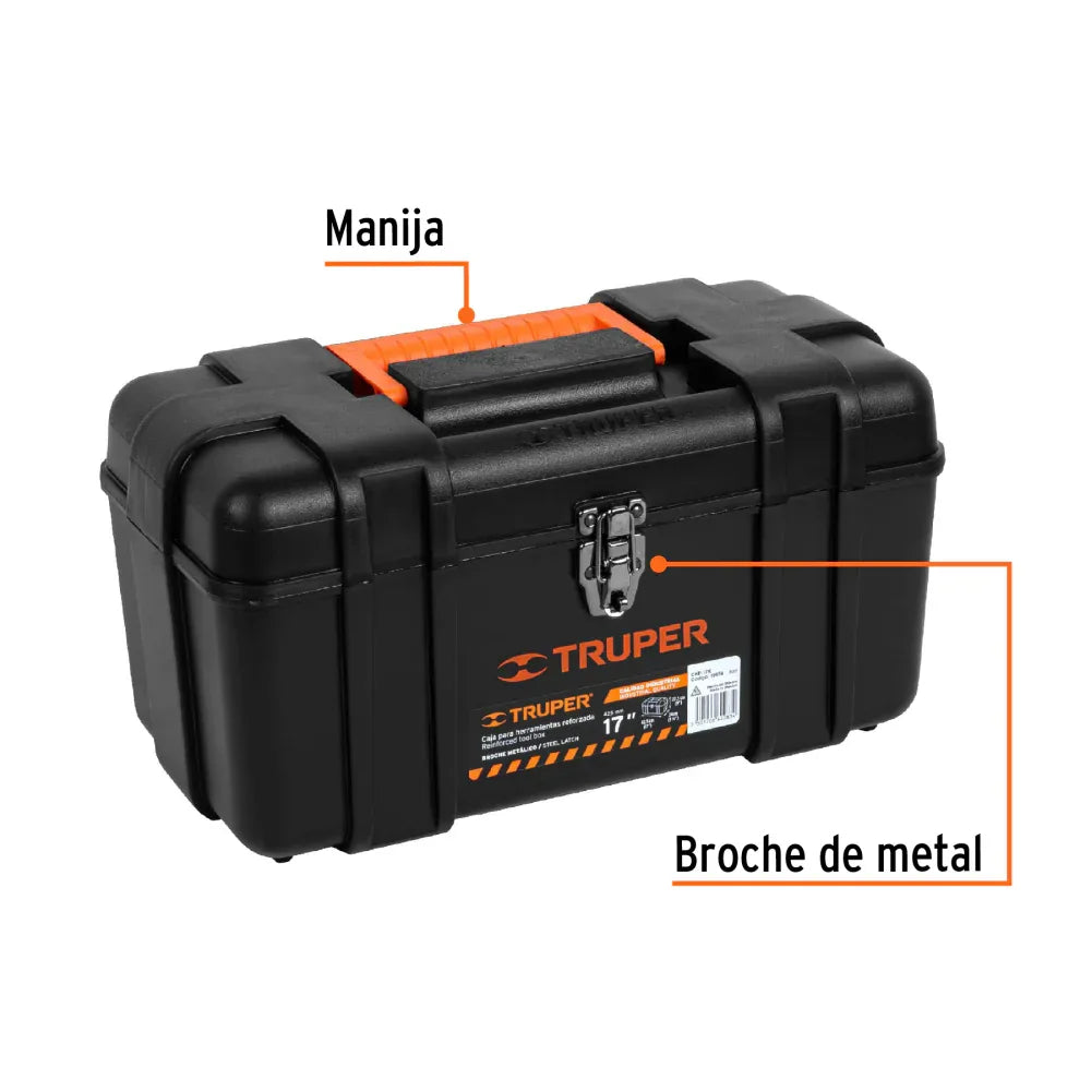 CAJA PARA HERRAMIENTA, PLÁSTICA DE 17", INDUSTRIAL - - Vivero Yañez 