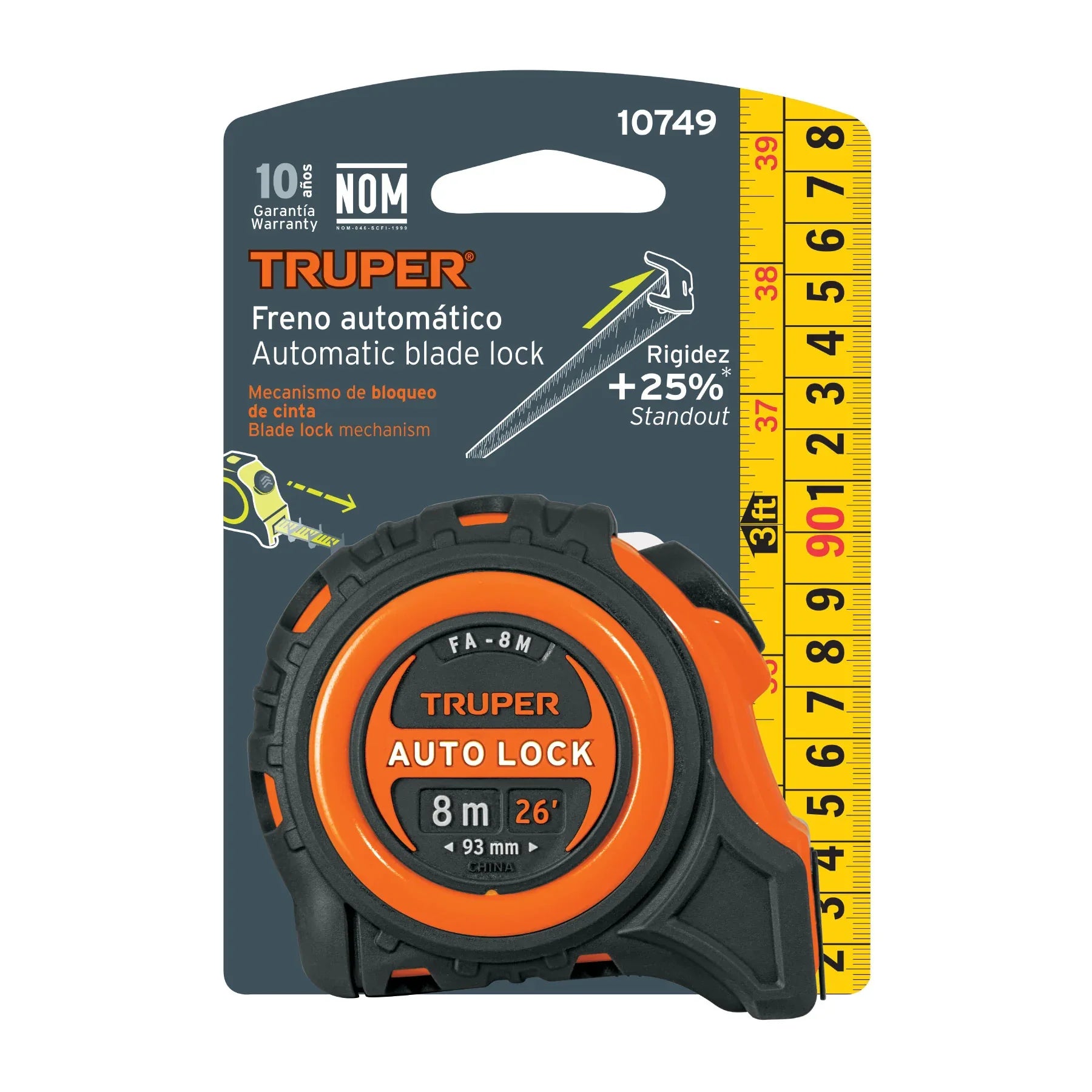 FLEXOMETRO AUTO LOCK 8M - - Vivero Yañez 