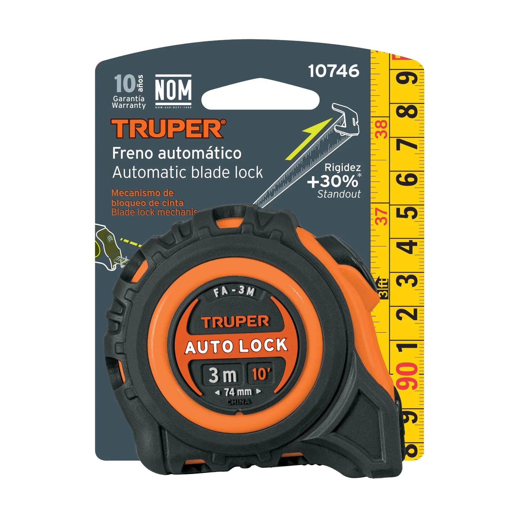 FLEXOMETRO 10746 AUTO LOCK 3 M CINTA 16 MM - - Vivero Yañez 
