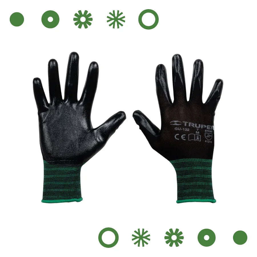 GUANTES DE NYLON RECUBIERTOS DE NITRILO, M, TRUPER - Vivero Yañez 