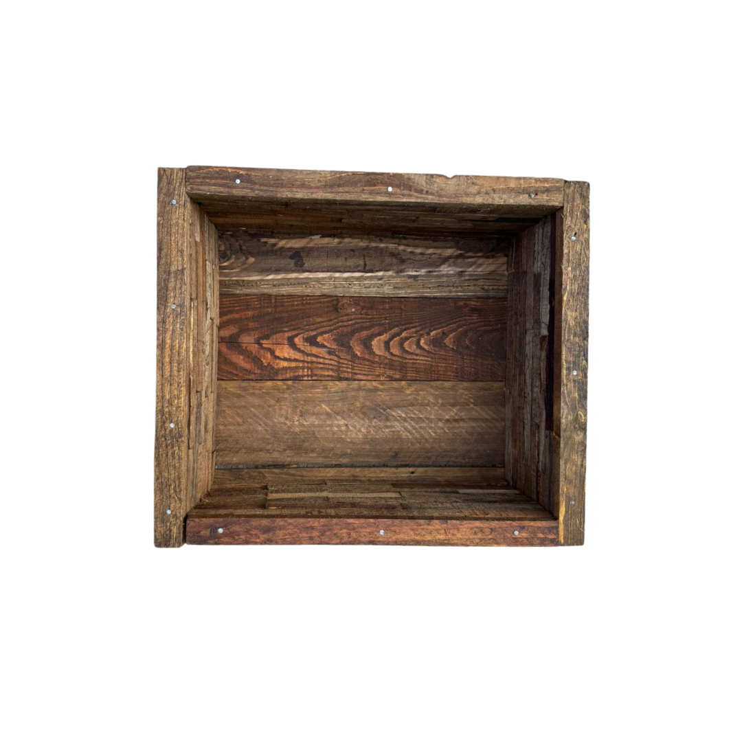 MACETA MADERA PIÑA CUADRADA